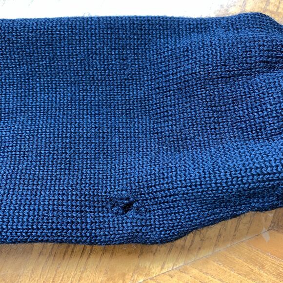 Vintage 60s Dehen 100% Wool Navy Varsity Cardigan -  Kids Size 4T - Picture 10 of 12